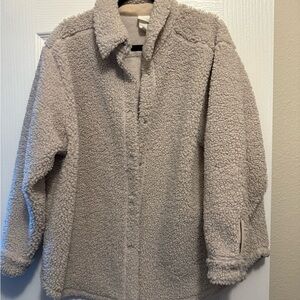 H&M Teddy Jacket in Cream